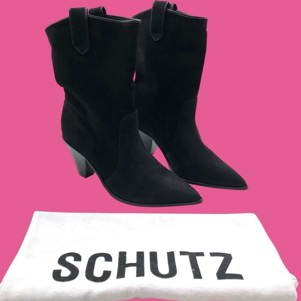 Schutz Mackie Boot - Black Suede Size 8.5 Brand New